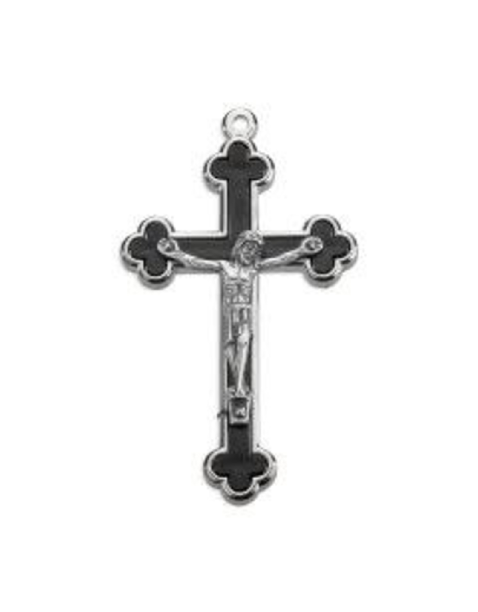 Hirten Black Cloverleaf Crucifix 2.25"