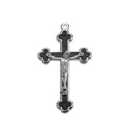 Hirten Black Cloverleaf Crucifix 2.25"