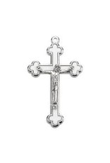 Hirten White Cloverleaf Crucifix 2.25"