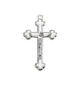 Hirten White Cloverleaf Crucifix 2.25"