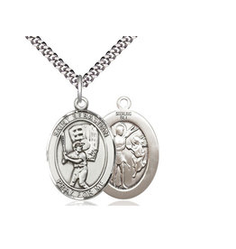 Bliss St. Sebastian/Baseball Medal, Sterling Silver on 20" Chain