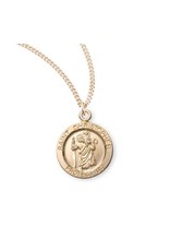 HMH Medal - St. Christopher, Round, Gold on 18" Chain