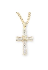 HMH Cross Medal - Cubic Zirconia/Gold on 18" Chain