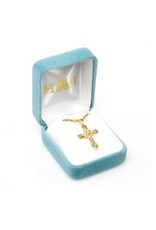 HMH Cross Medal - Cubic Zirconia/Gold on 18" Chain