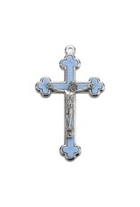 Hirten Blue Cloverleaf Crucifix 2.25"