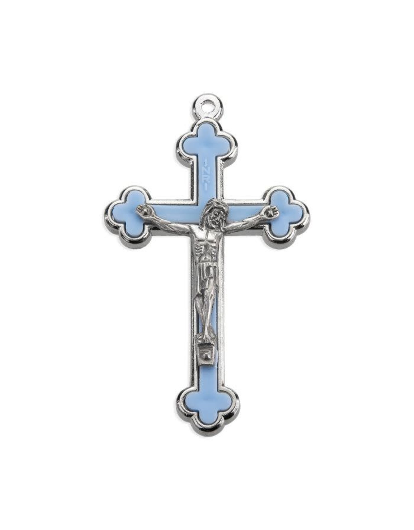 Hirten Blue Cloverleaf Crucifix 2.25"