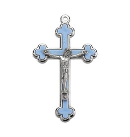 Hirten Blue Cloverleaf Crucifix 2.25"