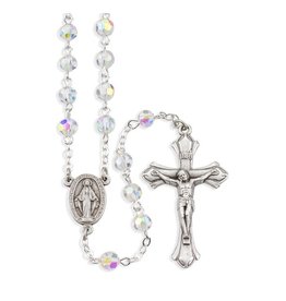 Hirten Rosary - April Birthstone, Crystal