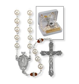 Hirten Rosary - January Birthstone, Imitation Pearl
