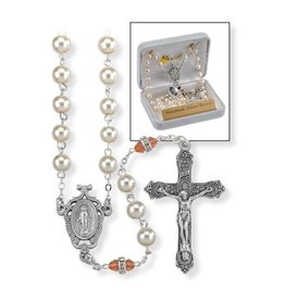 Hirten Rosary - November Birthstone, Imitation Pearl