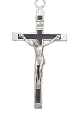 Devon Crucifix - 5.5" Black & Silver