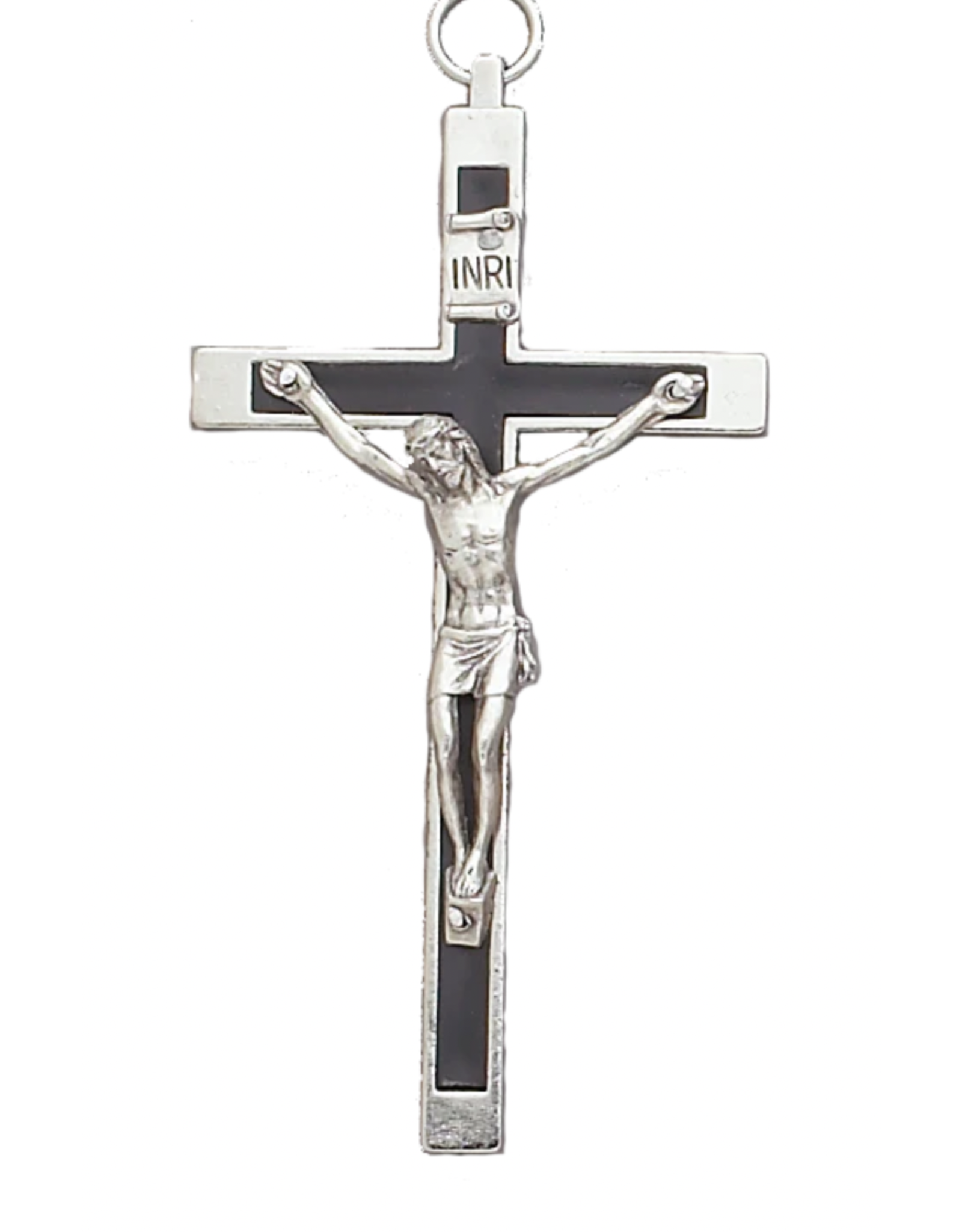 Devon Crucifix - 5.5" Black & Silver