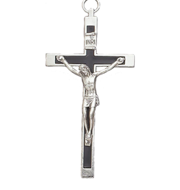 Devon Crucifix - 5.5" Black & Silver