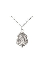 Bliss St. Dymphna Medal - 18" Light Curb Chain, Sterling Silver