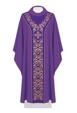 Haftina Chasuble - Intricate Cross Design with Velvet Embroidery