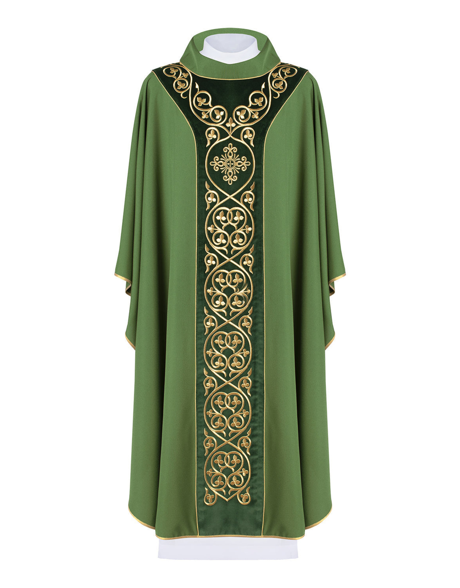 Haftina Chasuble - Intricate Cross Design with Velvet Embroidery