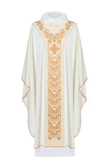 Haftina Chasuble - Intricate Cross Design with Velvet Embroidery