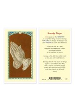 Hirten Holy Card, Laminated - Serenity Prayer/Praying Hands (Longer Version)