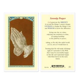 Hirten Holy Card, Laminated - Serenity Prayer/Praying Hands (Longer Version)