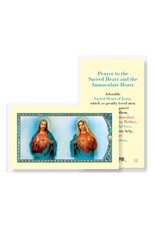 Hirten Holy Card, Laminated - Prayer to Sacred Heart of Jesus and Immaculate Heart of Mary