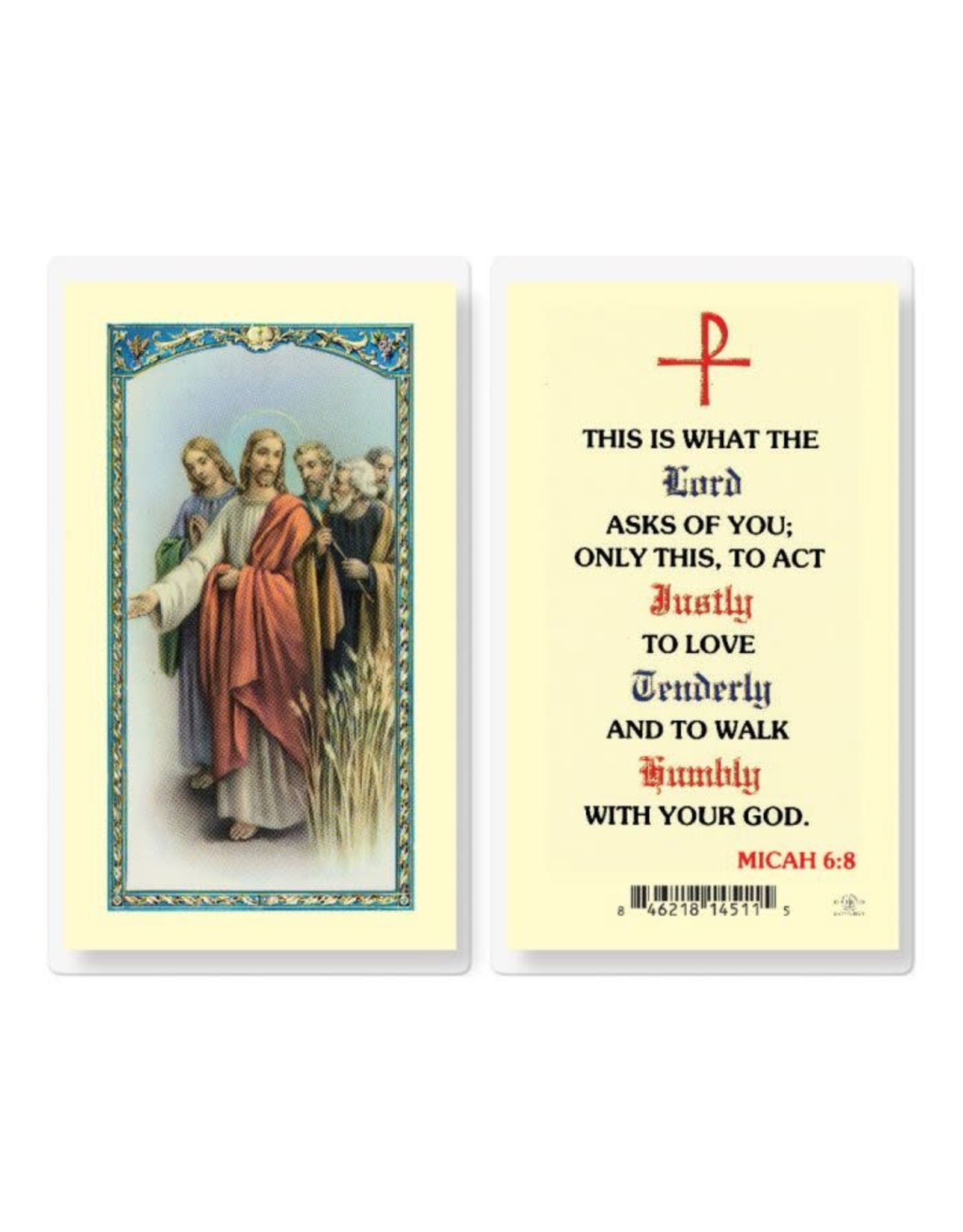Hirten Holy Card, Laminated - What the Lord Asks