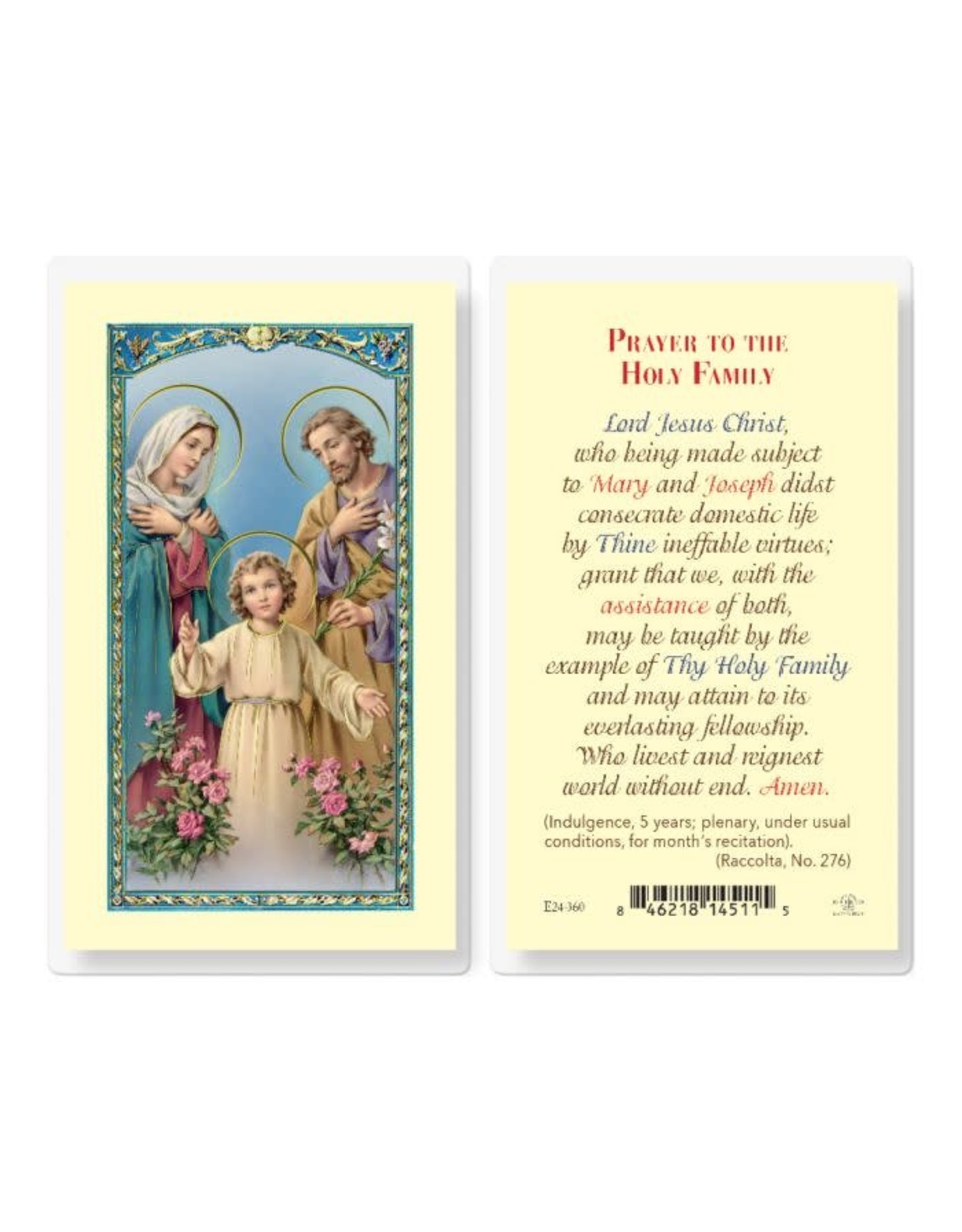 Hirten Holy Card, Laminated - Holy Family