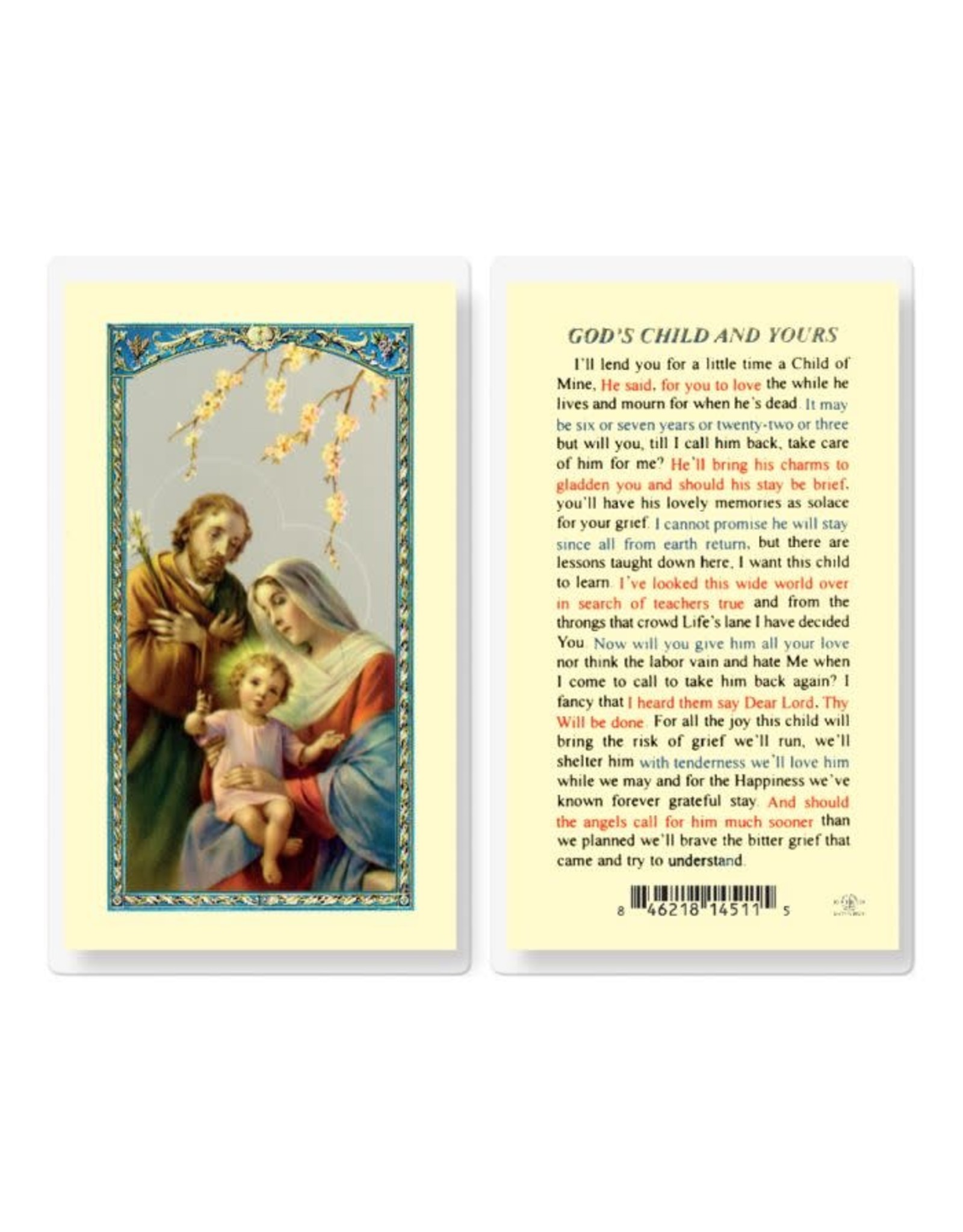 Hirten Holy Card, Laminated - God's Child and Yours