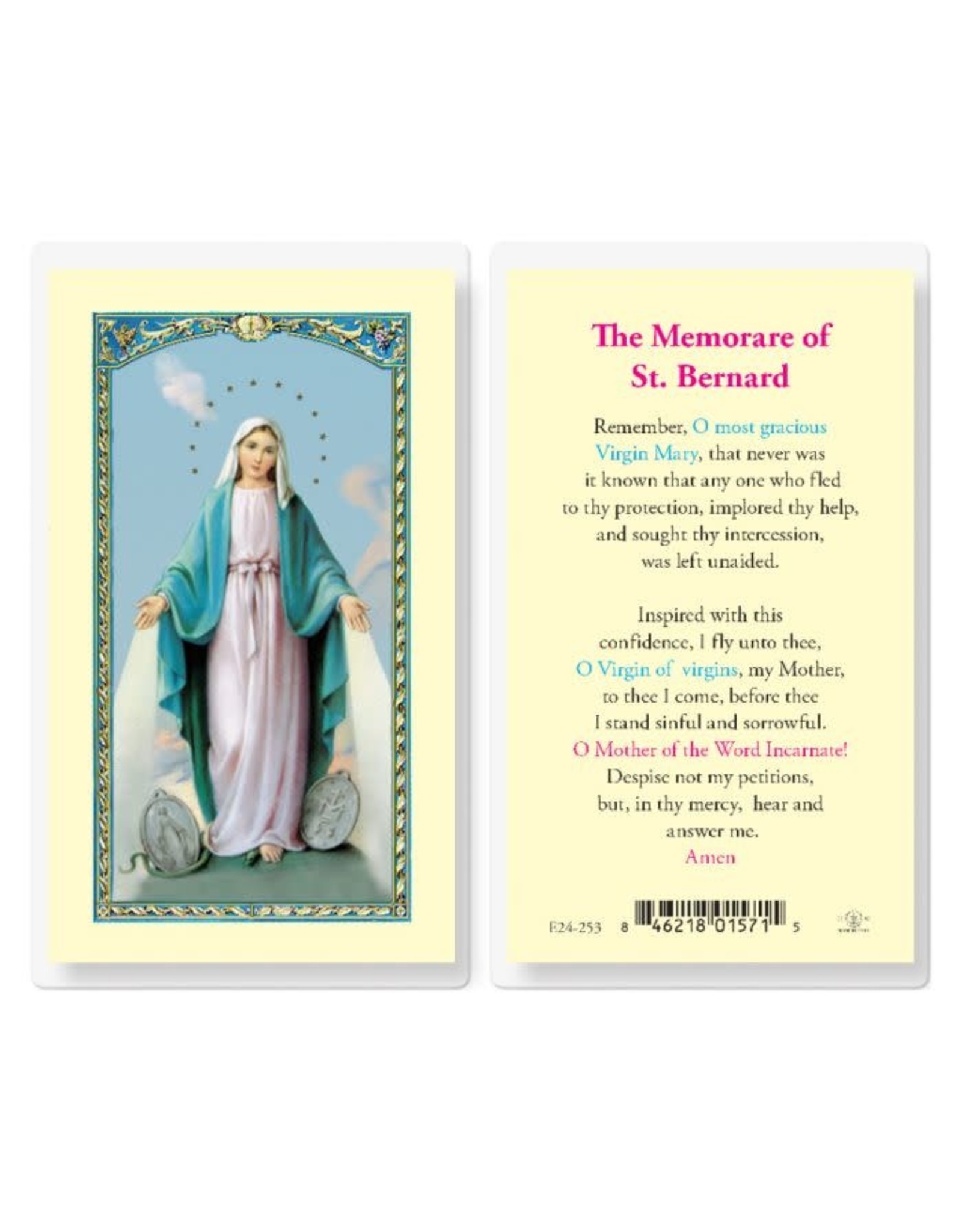 Hirten Holy Card, Laminated - Our Lady of Grace (Memorare of St. Bernard)