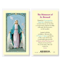 Hirten Holy Card, Laminated - Our Lady of Grace Memorare St. Bernard