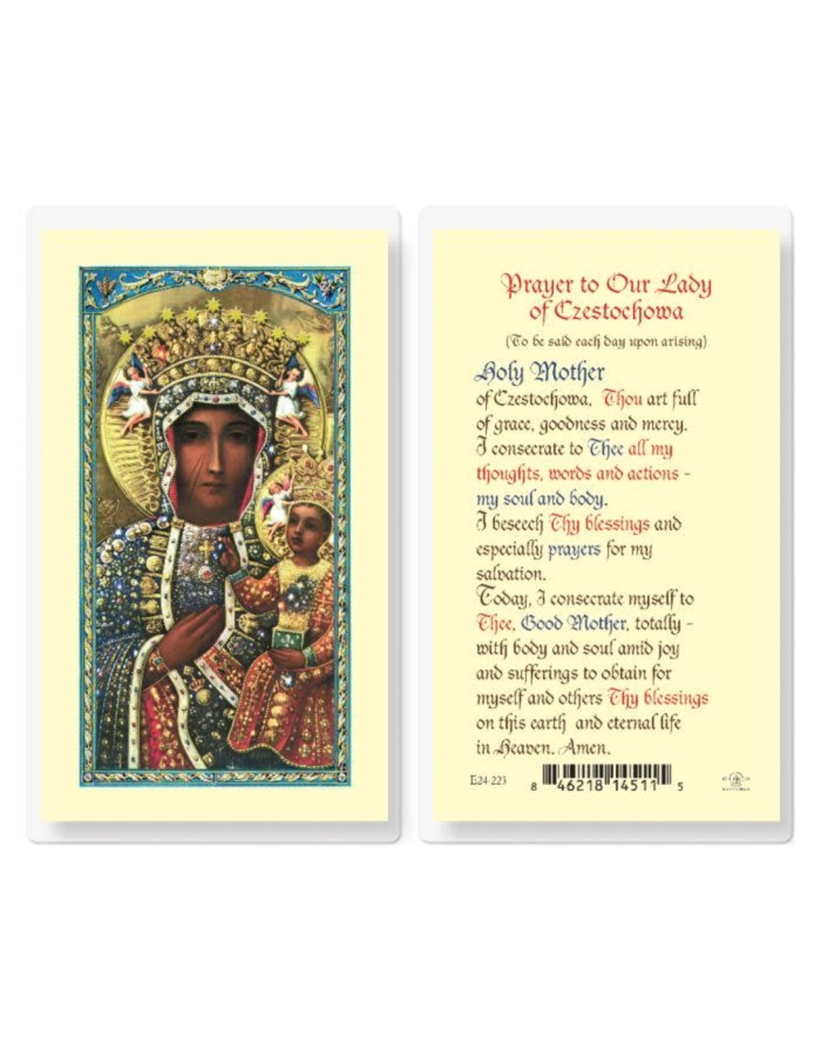 Hirten Holy Card, Laminated - Prayer to Our Lady of Czestochowa
