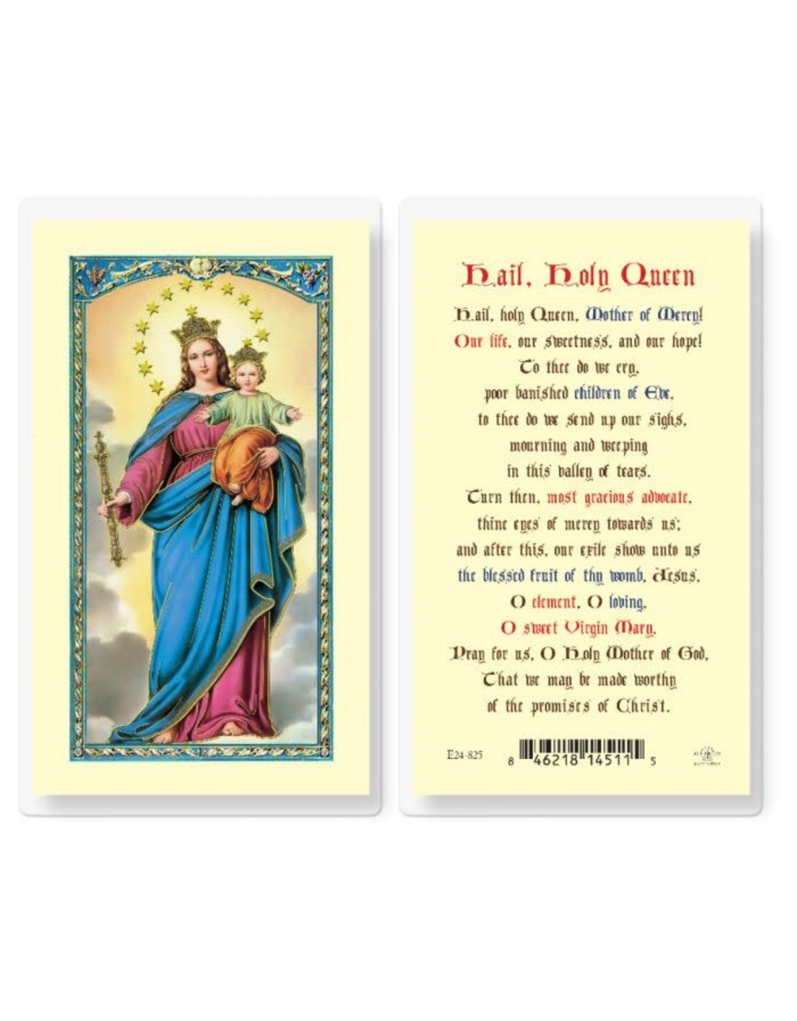Hirten Holy Card, Laminated - Hail Holy Queen