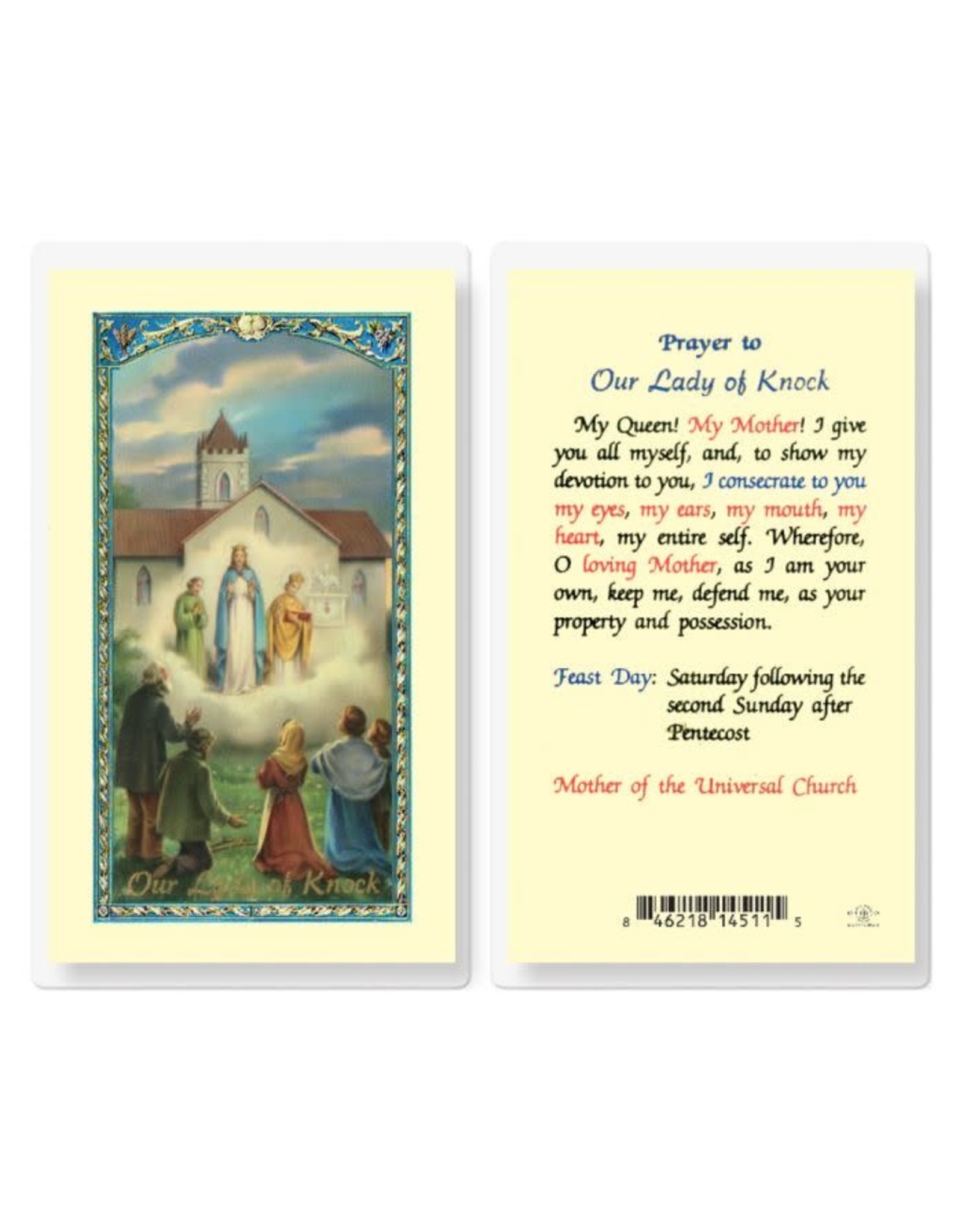 Hirten Holy Card, Laminated - Our Lady of Knock
