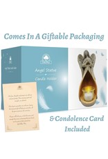 OakiWay Statue/LED Tealight Candle Holder - Angel with Dove, In Memory of Loved One