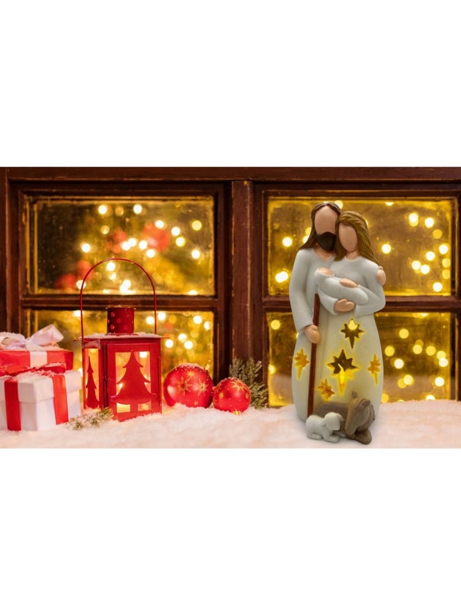OakiWay Nativity Statue/LED Tealight Candle Holde
