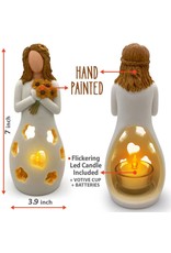 OakiWay Statue/LED Tealight Candle Holder - Sunflower Girl