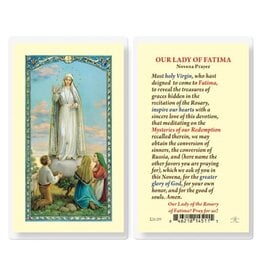 Hirten Holy Card, Laminated - Our Lady of Fatima Novena Prayer