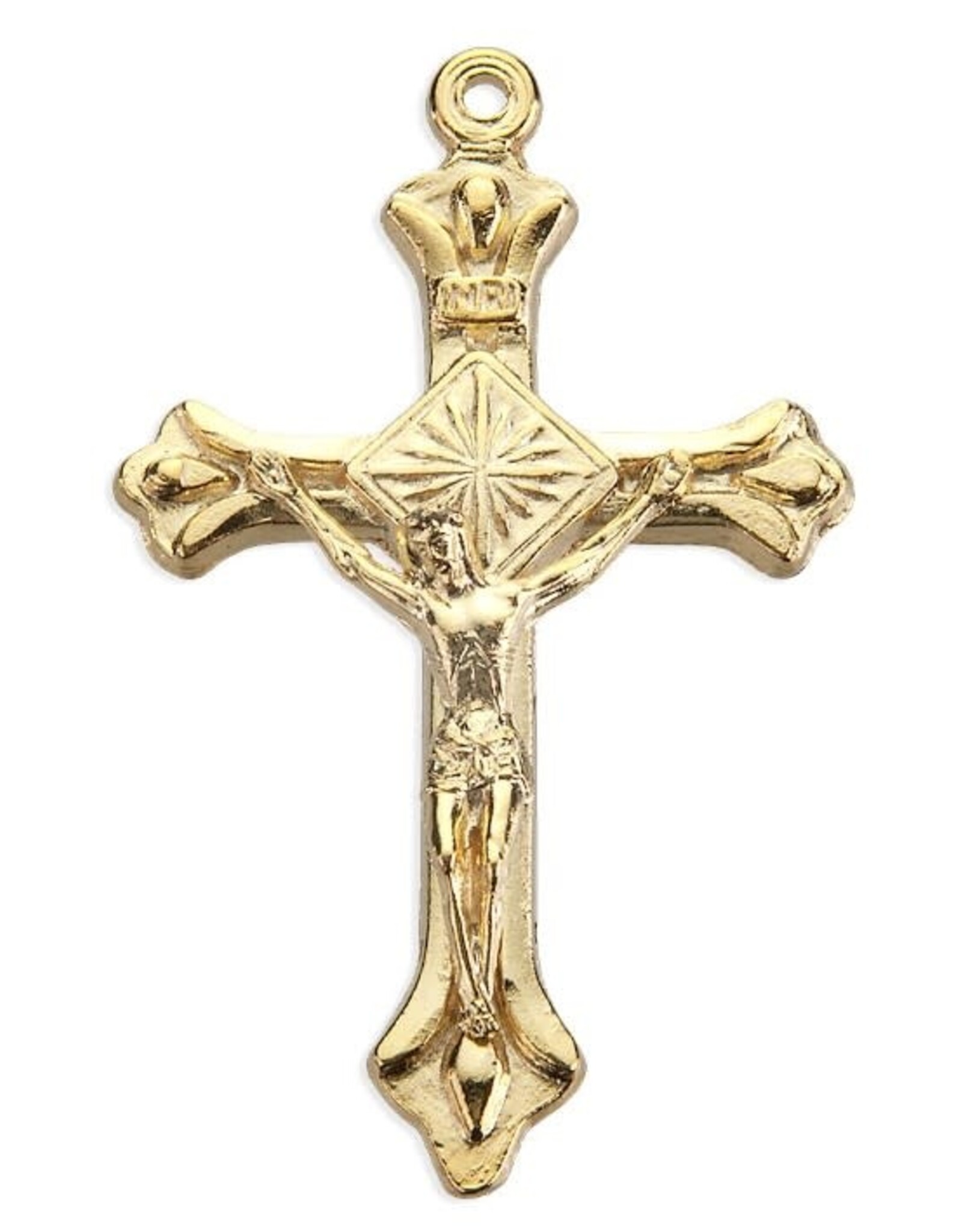 Hirten Medal Crucifix 1.5" Gold Plated