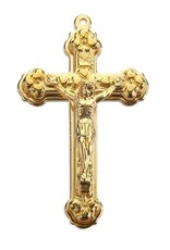 Hirten Medal Crucifix 2" Stepped Up Gold