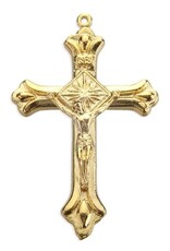 Hirten Medal Crucifix 2" Gold