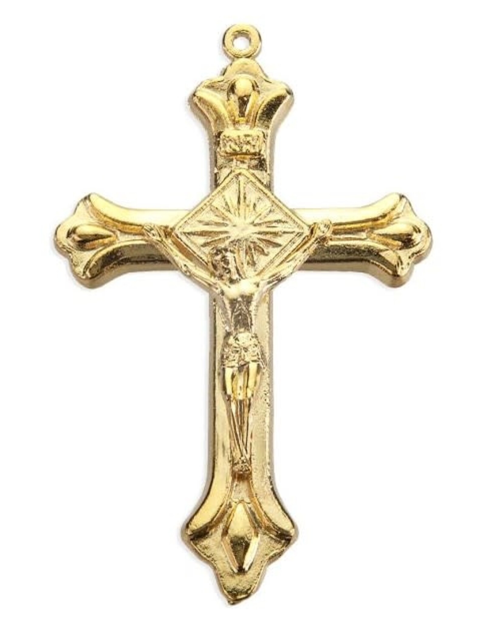 Hirten Medal Crucifix 2" Gold