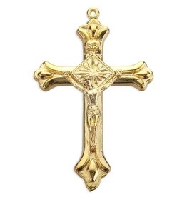 Hirten Medal Crucifix 2" Gold