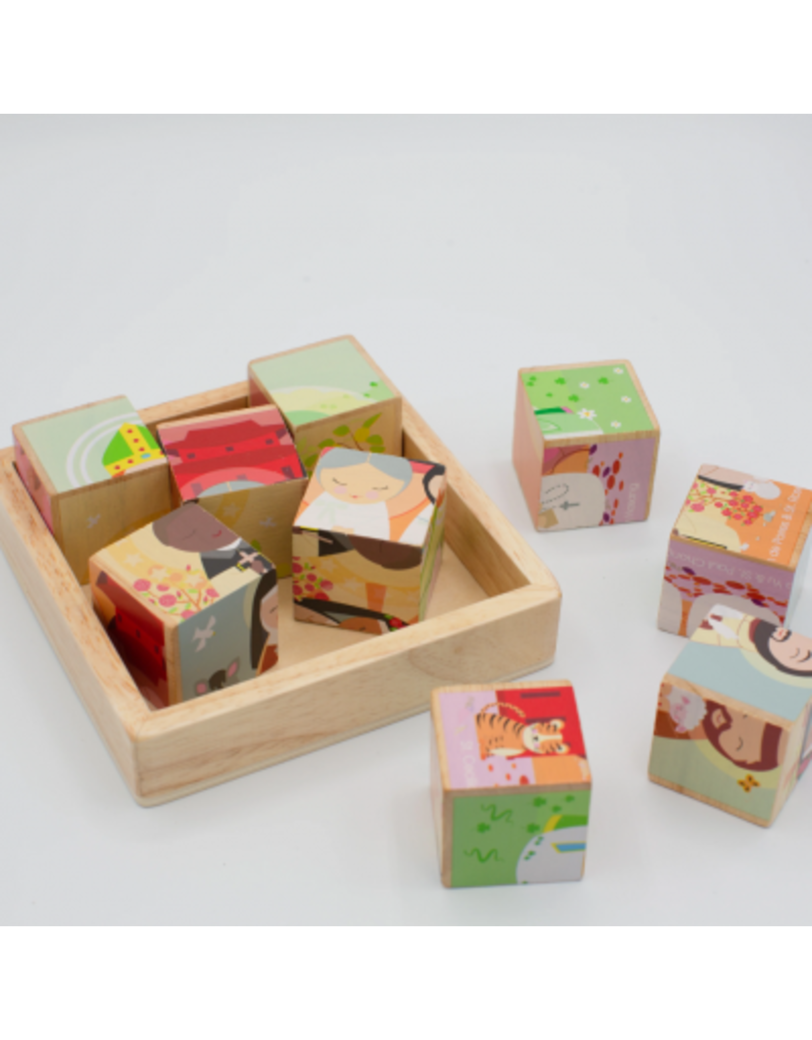 Shining Light St. Friends Wooden Cube Puzzle