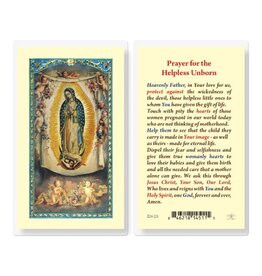 Hirten Holy Card, Laminated- Prayer for the Helpless Unborn