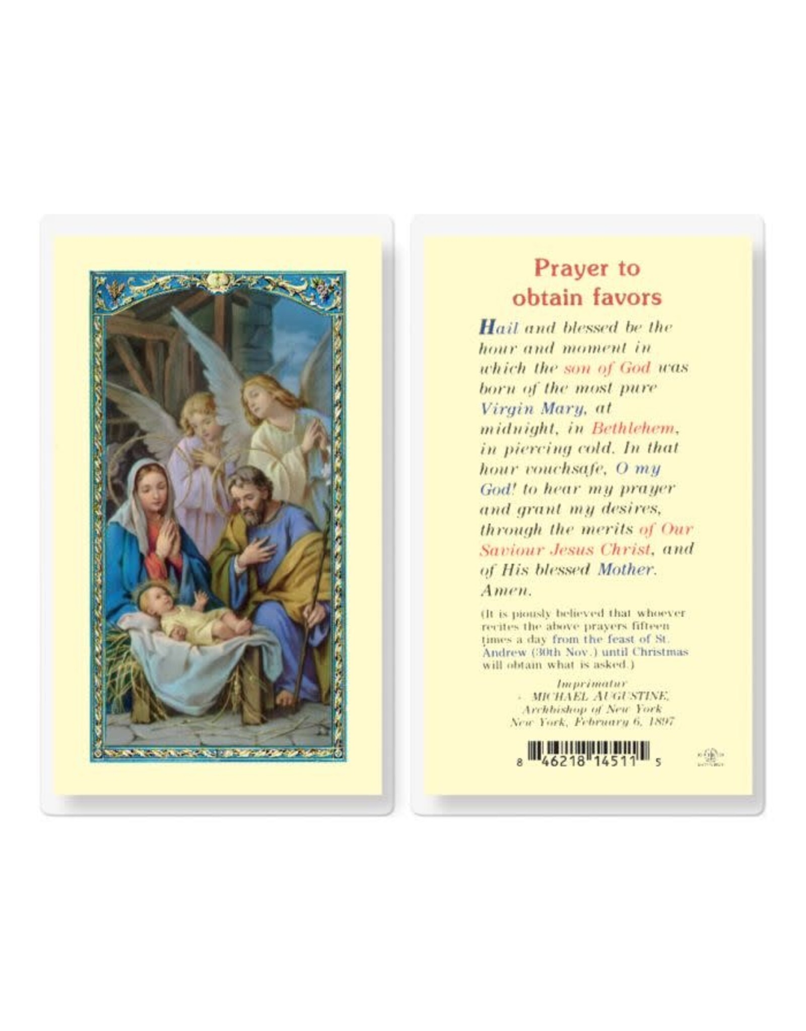 Copy of Holy Card, Laminated - Prayer to Obtain Favors - Reilly's ...