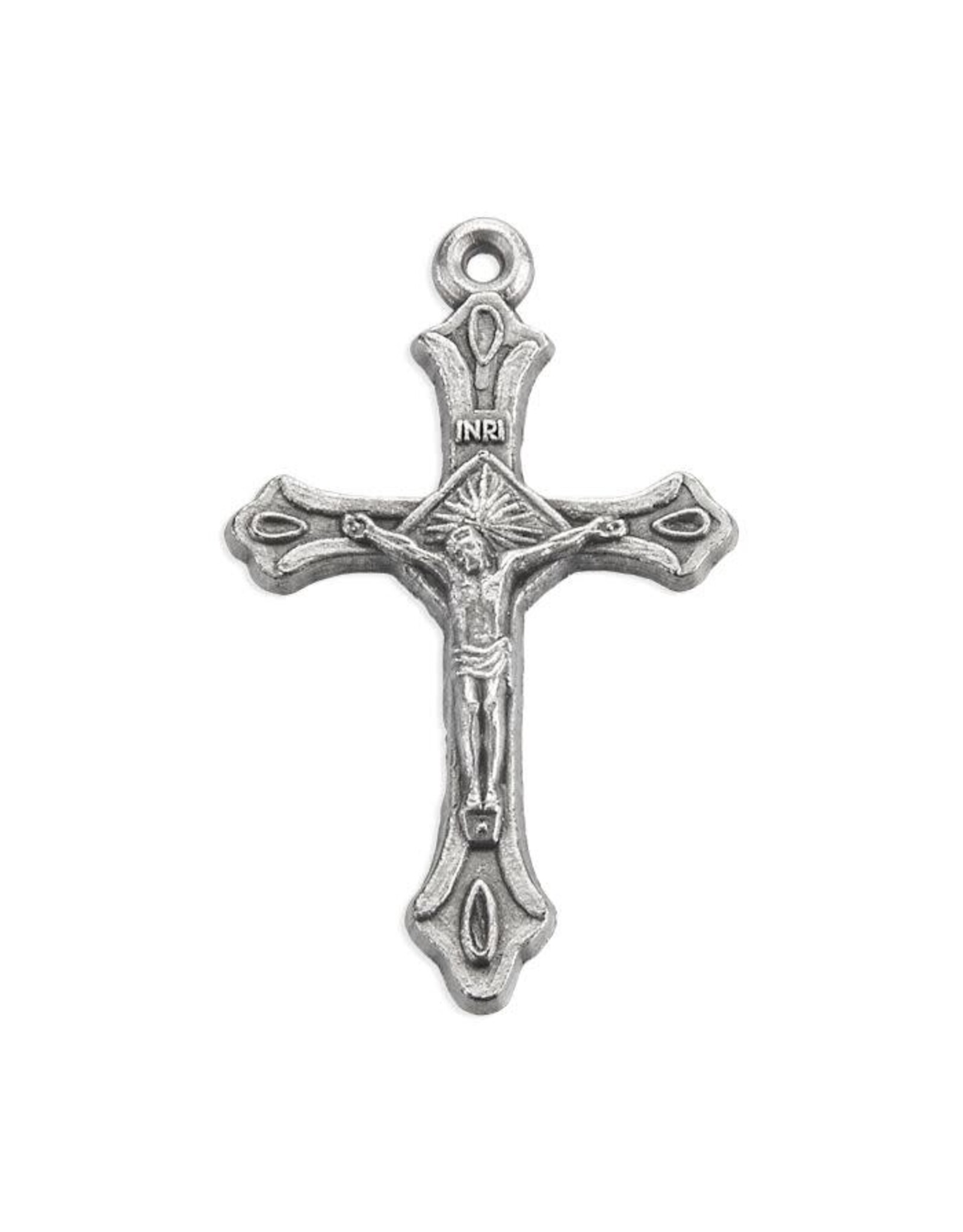 Hirten Crucifix Medal 1-1/4" Oxidized Silver
