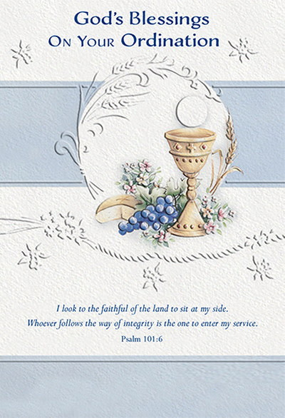 Ordination Card - Blessings on your Ordination - Reilly's Church Supply ...