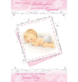 Greetings of Faith Baptism Card - Goddaughter, With Love