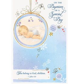 Greetings of Faith Card - Baptism Boy, You Belong to God