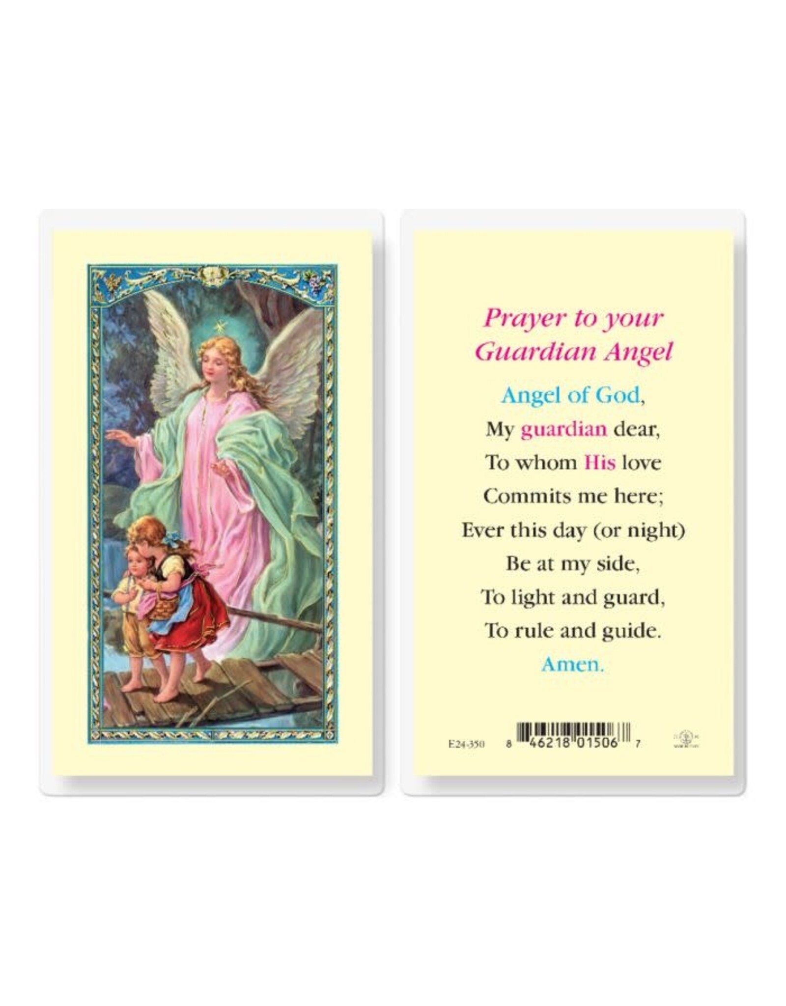 Hirten Holy Card, Laminated -Guardian Angel of God