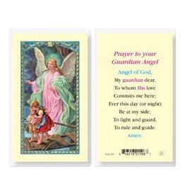 Hirten Holy Card, Laminated -Guardian Angel of God